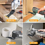 HIDOTOL 17 PCS Titanium Oscillating Saw Blades Universal Multitool Blades for Cutting Hard Material, Metal Nails, Wood, Plastic, Oscillating Tool HIDOTOL