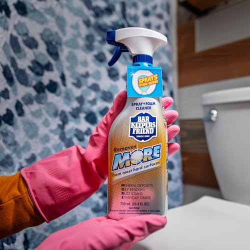 Bar Keepers Friend Soft Cleanser (26 oz) MORE Spray + Foam (25.4 oz) Multipurpose Cleaner Bundle, Stain & Rust Remover for Multi Surface Bathroom, - WoodArtSupply