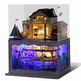 UniHobby DIY Miniature Dollhouse Kit,UniHobby DIY Dollhouse kit Tiny House Wooden Toy Gift with Furniture Dust Proof LED Lights for Adults UniHobby