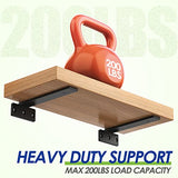 WENGUS Floating Shelf Bracket, 6 Inch Heavy Duty Hidden Shelf Brackets for Floating Wood Shelves, Black Metal L Bracket for DIY Kitchen Farmhouse Wengus