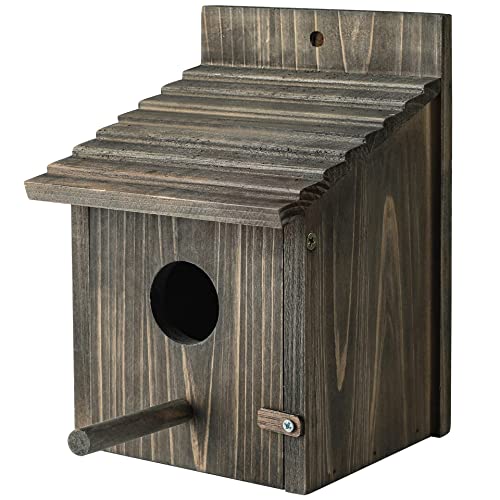 Bird House for Outside with Predator Guard, Nesting Box Birdhouse for Outdoor Wild Bird Watching, Royal Blue - WoodArtSupply