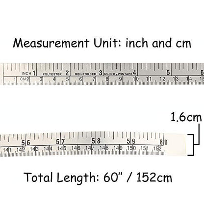 WIN TAPE Workbench Ruler Adhesive Backed Tape Measure 60inch 152cm (Left to Right - Inch/cm) - WoodArtSupply