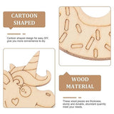 VILLCASE 1 Mermaid Donuts Unfinished Wood Slices Wood Craft Material DIY Crafts Material Wood Slices for DIY Blank Wood Slices DIY Wood Cutouts Wood VILLCASE
