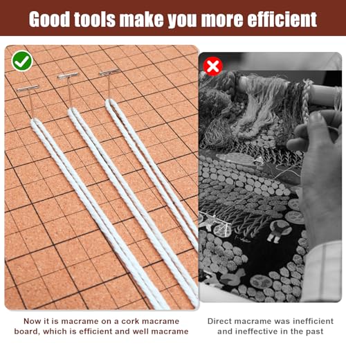 12X16 in Macrame Board for Braiding & Cording: Macramé Project Board for Braiding Bracelet Creating Macrame and Knotting Creations (12X16IN) MicoSim