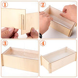 2PCS Different Size Silicone Resin Molds, Deep Rectangle Epoxy Resin Molds with Wooden Support, Large Size DIY Molds for Home Office Decoration Resin WUBOECE