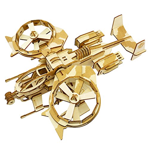 3D Wooden Puzzles Laser Engraving DIY Safe Assembly Constructor Kit Toy for Teens and Adults (Fighter) Wewinn