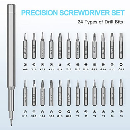 Egmen Precision Screwdriver Set, 26 in 1 Mini Magnetic Small Screwdriver Set Case for PC, Eyeglasses, Computer, Electronic, Watch Repair Kit with - WoodArtSupply