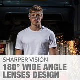 MELASA Industrial Grade Safety Goggles, Anti Fog Clear Lens Lab Goggles Fit Over Glasses for Men and Women Eye Protection MELASA