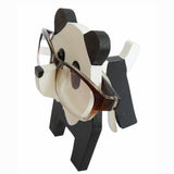 Red Dollar Handmade Wood Carved Animal Eyeglass Holder, Sunglasses Display Stand, Nightstand Home Office Desk Decor, Christmas Holiday New Year Red Dollar