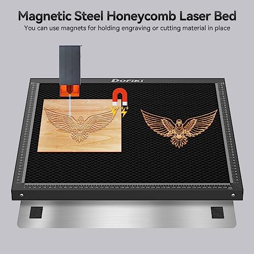 Dofiki Honeycomb Laser Bed 500mm x 500mm Steel Honeycomb Working Table for Most Laser Engraver, Magnetic Honeycomb Cutting Tray with Metal Base, - WoodArtSupply