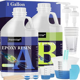 Epoxy Resin 1 Gallon - Crystal Clear Epoxy Resin Kit - Self-Leveling, High-Glossy, No Yellowing, No Bubbles Casting Resin Perfect for Crafts, Table FUHITIM