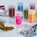 Holographic Chunky and Fine Glitter Mix, 36 Colors Chunky Sequins & Glitter Powder Mix, Iridescent Cosmetic Glitter Flakes for Nail Art Face Body Eye Linwulte