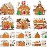 Pasimy 48 Pcs Christmas Crafts Kits for Kids Christmas Gingerbread House Crafts DIY Christmas Tree Ornament Kit Make Your Own Gingerbread House Craft Pasimy