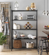 Whitmor Supreme Tier Shelving 5 Adjustable Shelving-500 Pound Weight Capacity Per Shelf-Leveling Feet, 18" x 48" x 74", Black Whitmor