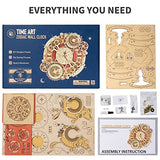 ROBOTIME 3D Wooden Puzzles for Adults, Models for Adults to Build Wooden Steampunk Clock Kit, DIY Mechanical Wall Quartz Aesthetic Room Decor Unique ROBOTIME