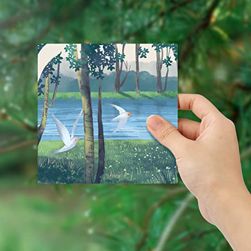 50 Sheets Blank Watercolor Cards, 4.7x4.7 Inch Watercolor Paper Cards Watercolor Cardstock Bulk for Beginners Artist Adults Kid Student Painting TOYMIS