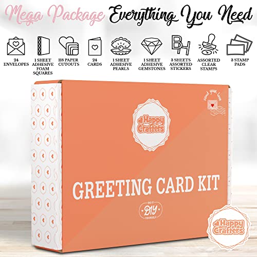 Card Making Kits For Adults And Kids- 24 Blank Greeting Cards And Envelopes With Supplies And Stamp Set- Giftable DIY Greeting Card Set- Happy Aunt Kaylee's