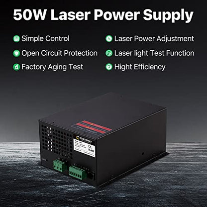 Cloudray 50W Laser Power Supply 110V for 50W Laser Tube Laser Engraver Cutter M50(MYJG 50 Upgrade) - WoodArtSupply