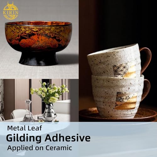 Gilding Adhesive, 100ml Epoxy Resin Gold Leaf Adhesive for Professional Craft Use, Water Based Varnish for Protect The Surface of Gold Foil from - WoodArtSupply