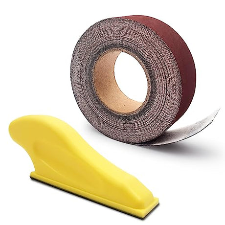 Mini Sander for Small Projects Plus One Roll of 600 Grit Hook and Loop Sandpaper (1''x20'), Micro Sander Sanding Tool Kit for Detail Sanding, DIY YGFRSTO