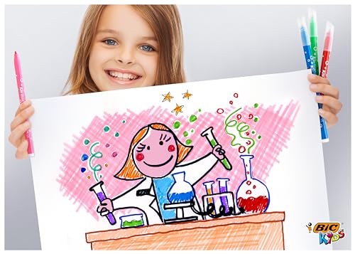 Bic Kids Kid Couleur Felt Tip Colouring Pens - Assorted Colours, Cardboard Wallet of 12 BIC