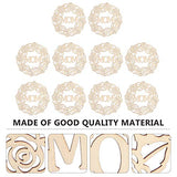PartyKindom 10pcs Mother's Day Pendant Wooden Embellishments Mother s Day Party Decor Unfinished Wood Cutouts decoraciones para salas de casa Wreath PartyKindom