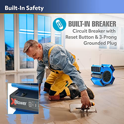 Lasko X-Blower 6 Position High Velocity Pivoting Utility Blower Fan for Cooling, Ventilating, Exhausting and Drying, 3 Speeds, AC Outlet, Circuit Lasko