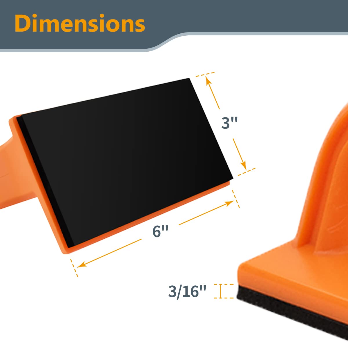 POWERTEC 71032 Safety Push Block Set for Woodworking, Table Saws, Jointers and Router Tables, Orange Color, 2-Pack POWERTEC