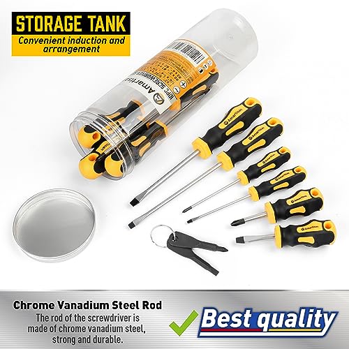 Amartisan 10-Piece Magnetic Screwdrivers Set, 5 Phillips and 5 Slotted Tips Professional Cushion Grip Screwdriver Set Amartisan