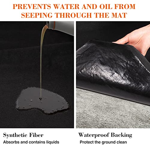 Extra Large 6.6 x 16.4ft Garage Floor Mat- Absorbent/Waterproof Oil Maintenance Mat to Protect Garage Floor Surface- Reusable Oil Spill Mat for Under