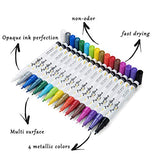 Acrylic Paint Pens for Rock Painting Set of 16 Paint Markers Extra Fine Tip for Wood, Canvas, Plastic, Ceramic, Glass, Drawing Craft Supplies for Acrylico