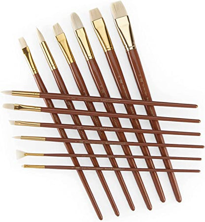 Royal Brush Manufacturing Royal and Langnickel Zip N' Close 12-Piece Brush Set, Firm Bone Taklon - WoodArtSupply