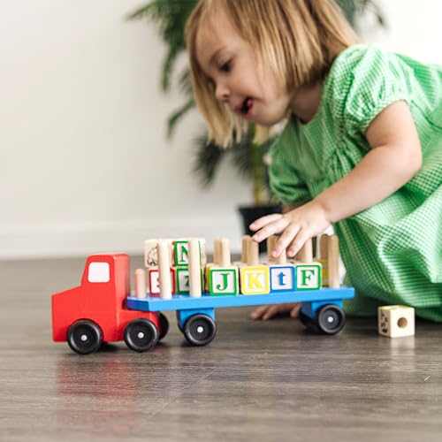 Melissa & Doug Alphabet Blocks Wooden Truck Educational Toy - WoodArtSupply