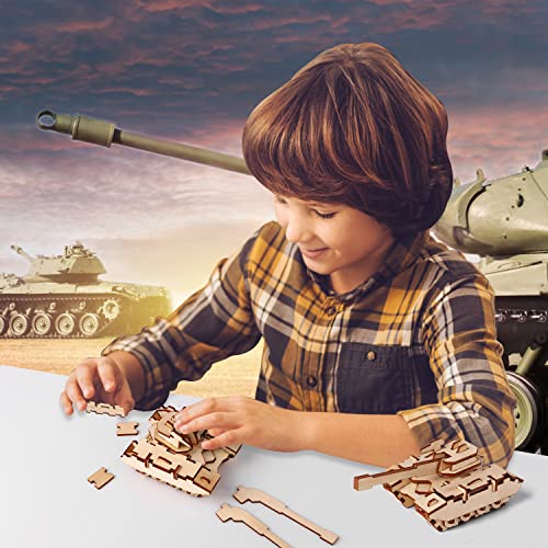 calary 3D Wooden Puzzle Simulation Animal Dinosaur Assembly DIY Model Toy for Kids and Adults,Set of 6 calary