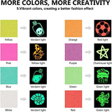 YUUAND Soft Metallic Foil Heat Transfer Vinyl Glow Color in Dark HTV Heat Vinyl Bundle Vinyl Glitter Home DIY YUUAND