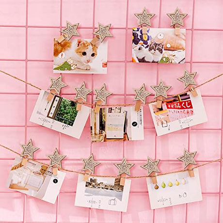 LiQunSweet 100 Pcs Hollow Star Unfinished Blank Wood Cutout Slice Piece Ornaments for Craft Project and Christmas Party Wedding Decoration LiQunSweet
