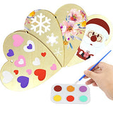 obmwang 4 Pieces Natural Wooden Hearts 11.5 x 11Inch, Large Wood Heart Slices Unfinished Predrilled Wood Hearts Ornaments for Valentine's Day Wedding obmwang