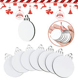 60 Pack Christmas Sublimation Ornaments Blanks MDF Personalized Blanks Ornaments Bulk Christmas Hanging Ornament Pendants for Xmas DIY Tree Queekay