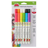 Apple Barrel Neon, Set of 12 Multi-Surface Fine Tip Paint Pens, Perfect for Indoor and Outdoor Arts and Crafts Projects, 6234 Apple Barrel