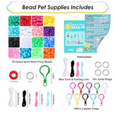 Happy makers Bead Pets, Pony Beads Kit Multicolor Pony Beads Animals Keychain Making Kit with Instruction, Keyring & Key Clasp, Ultimate Bead Pets Happy makers