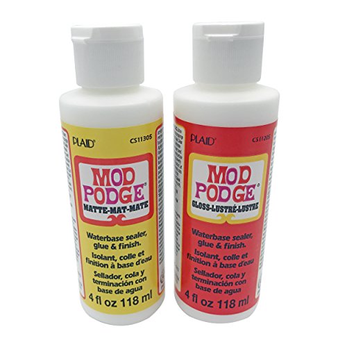 Mod Podge Gloss and Matte Starter Bundle Kit w/Poly Foam Brushes to Paint - Glue Waterbase Sealer/Bonding, Protect DIY Arts and Craft Projects, Craft With Jenny
