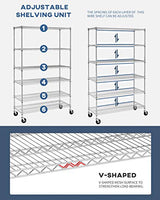BestOffice 18x48x72 Wire Shelving with Commercial Wheels 6-Shelf Adjustable Heavy Duty Storage Shelves Metal Shelves Storage Unit Shelf,6000 LBS BestOffice