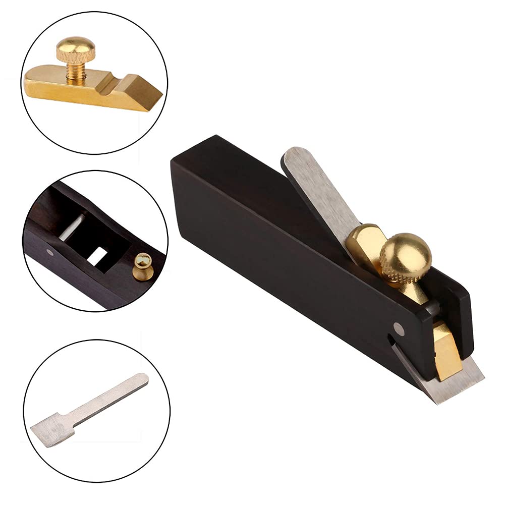 Mini Wood Planer, 3 inch Wood Hand Planer Ebony Woodworking Plane for Planing Surface Smoothing Flat Bottom Trimming Wood Perfect for Carpenter DIY zjchao