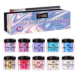 LET'S RESIN Chameleon Mica Powder, 10 * 5g Color Shifting Mica for Epoxy Resin/Tumbler, Saturated Chrome Pigment for Oil Painting,Slime,Nails LET'S RESIN