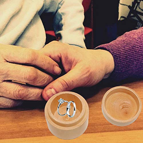 MAGICLULU Rings for Men 1pc Wooden Engagement Ring Box Simple Round Wooden Ring Box Natural Unfinished Ring Box Natural Round Ring Storage Box for MAGICLULU