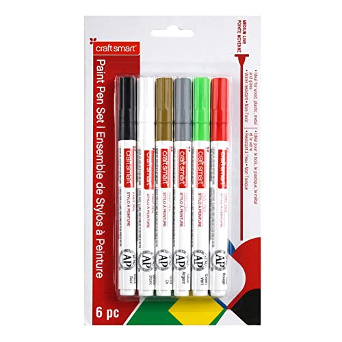 Holiday Medium Line 6 Color Paint Pen Set by Craft Smart® - WoodArtSupply