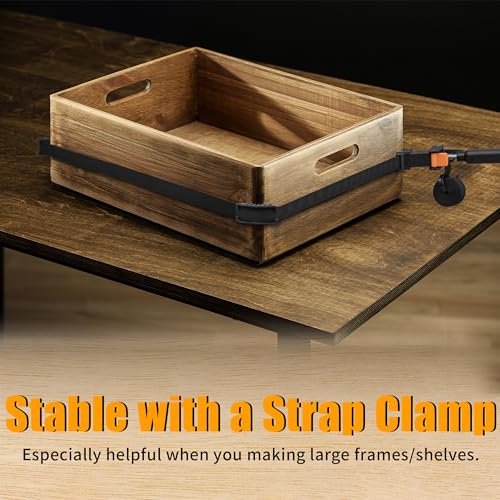 Feekoon 1 Pack Strap Clamps for Woodworking, Quick Release Band Clamps with 4 Corner Claws, Thick and Sturdy Belt Clamps, Adjustable Picture Frame Feekoon