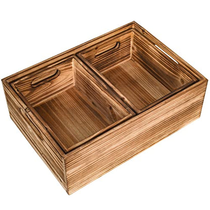 Wooden Crates with Handles for Display,Home Organizer , wooden crate set for Pantry organizer Storage, Closet, Arts & Crafts,decorative box, Wood
