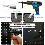 Swpeet 211Pcs Black Alloy Steel Electric Rivet Gun Adapter Kit, Including 2.4/3.2/4.0/4.8mm Diameter Rivet Head and Handle Wrench with 500Pcs Swpeet