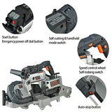 MAXXT Band Saw with Lightweight Aluminum Base 10 Amp 5 Inch Deep Cut Variable Speed Handheld Automatic Multipurpose Cut with Carrying Wheels Portable MAXXT